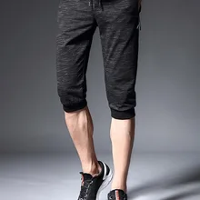 Rnning шорты мужские тренировочные брюки с эластичной резинкой на талии семь частей брюки мужские досуг фитнес, тренажерный зал тренировки спортивные брюки#3225