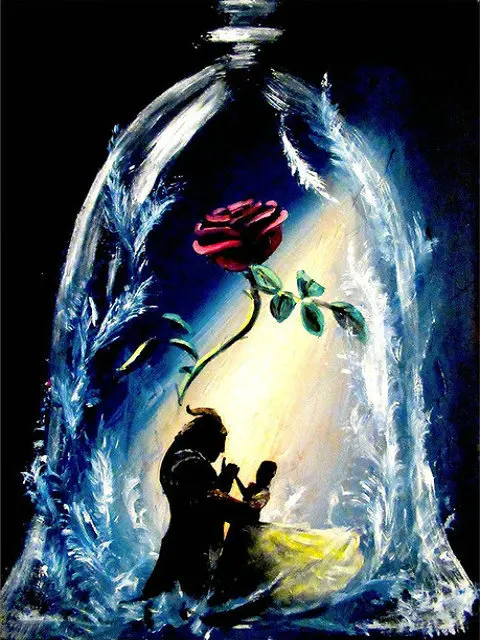 

oneroom Full diamond embroidery Beauty and unicorn rose diy 5d diamond painting Disney Needlework cross stitch