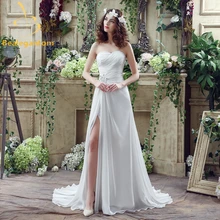 Bealegantom 2017 Chiffon Wedding Dresses With Beading Lace Up Floor-Length Bridal Gowns Robe De Mariage Stock Size 2-14 QA824
