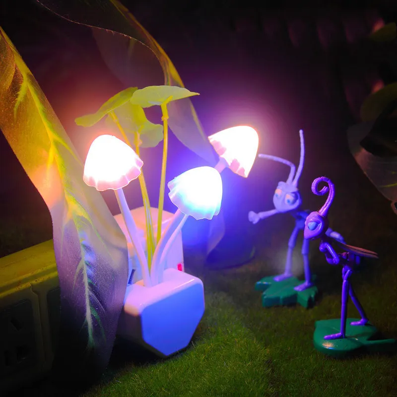 

LED Night Light Mini EU Plug Light Sensor Control ON/OFF Novelty flower Bedroom lamp For Baby kids Romantic Light home decor