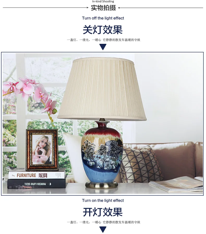 China Antique Living Room Vintage Table Lamp Porcelain Ceramic Table Lamp wedding decoration table lamp reading (4)