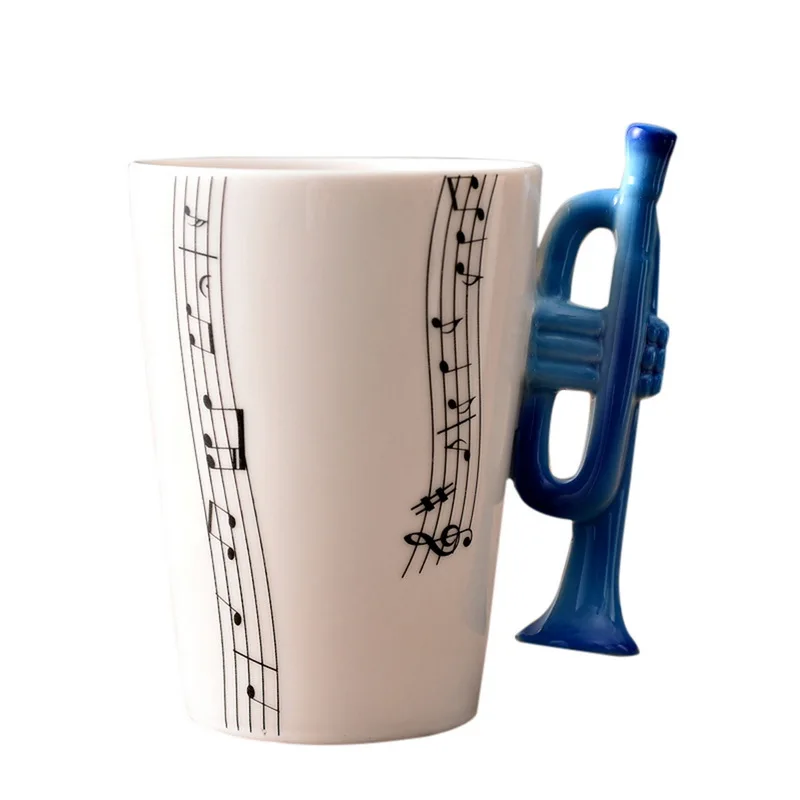Dozzlor 1 шт. 300 мл музыкальная нота кружка с ручка инструмента бутылка для воды Керамика кружка кофейная чашка воды бутылка кухонные инструменты - Цвет: F