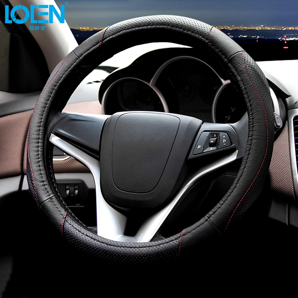 LOEN 1 шт. натуральная кожа чехол рулевого колеса автомобиля чехлы на сиденья