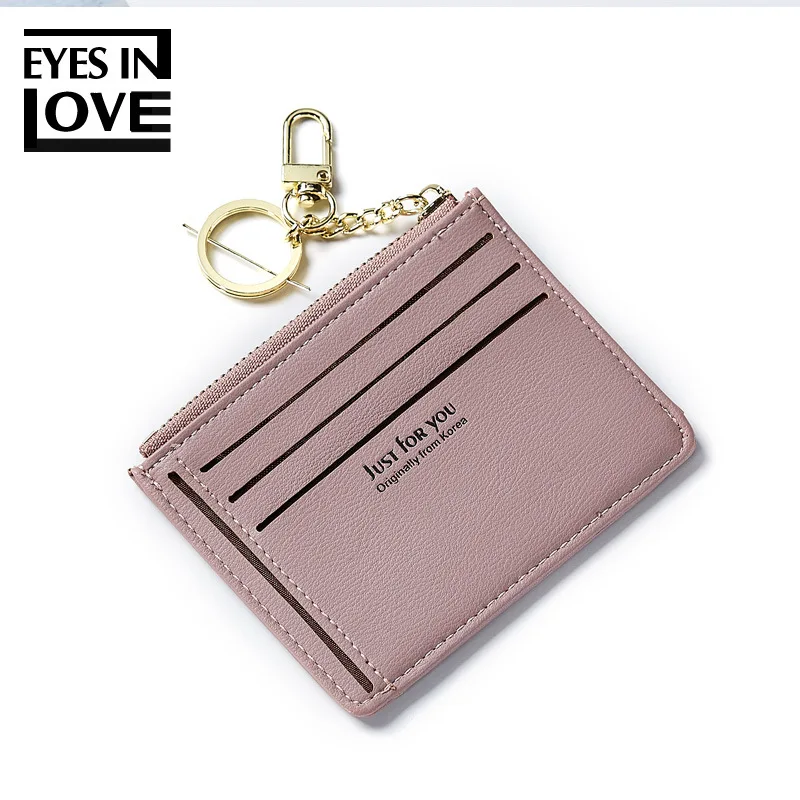

Simple Multi Card Slots ID Card Holders Women Wallets OL Metal Ring Portable Mini Money Bag Business Card Purse