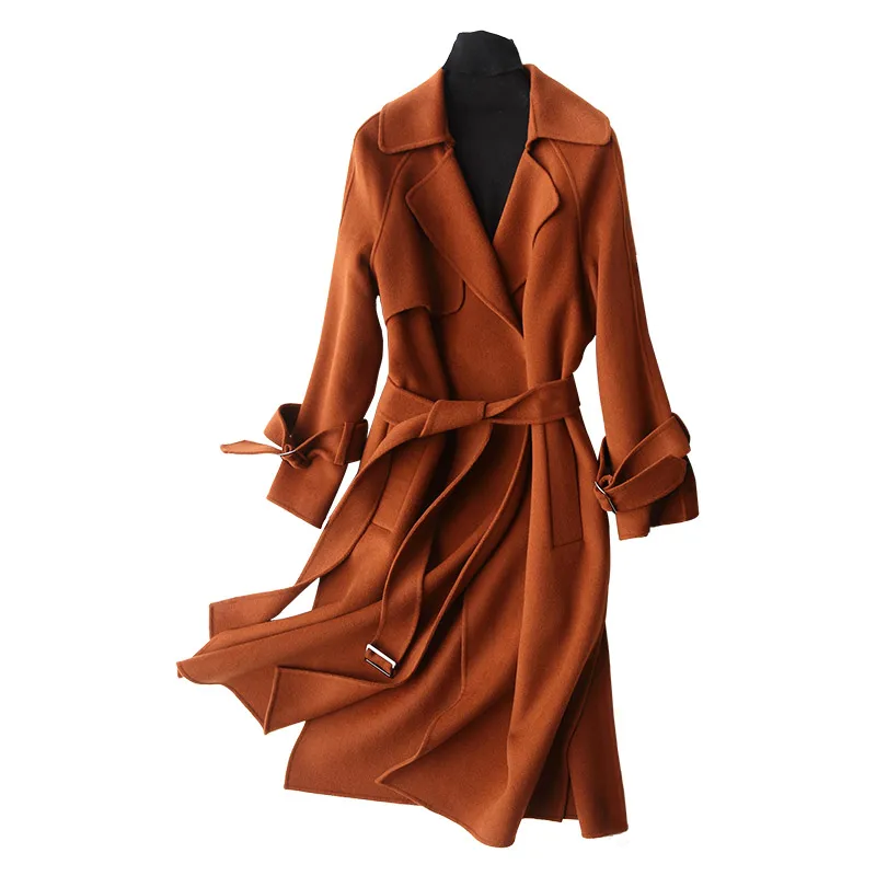 

Autumn Winter Jacket Women Double-side Woolen Coat Female Real Wool Coats Korean Slim Long Jackets Manteau Femme Hiver MY2008