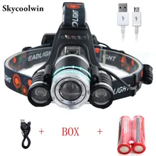 Сенсор светодиодный налобный фонарь ИК индукции xm-l L 3T6 USB фар Фонари фары rechargeable18650 фонарик Налобные фонарики Фонари