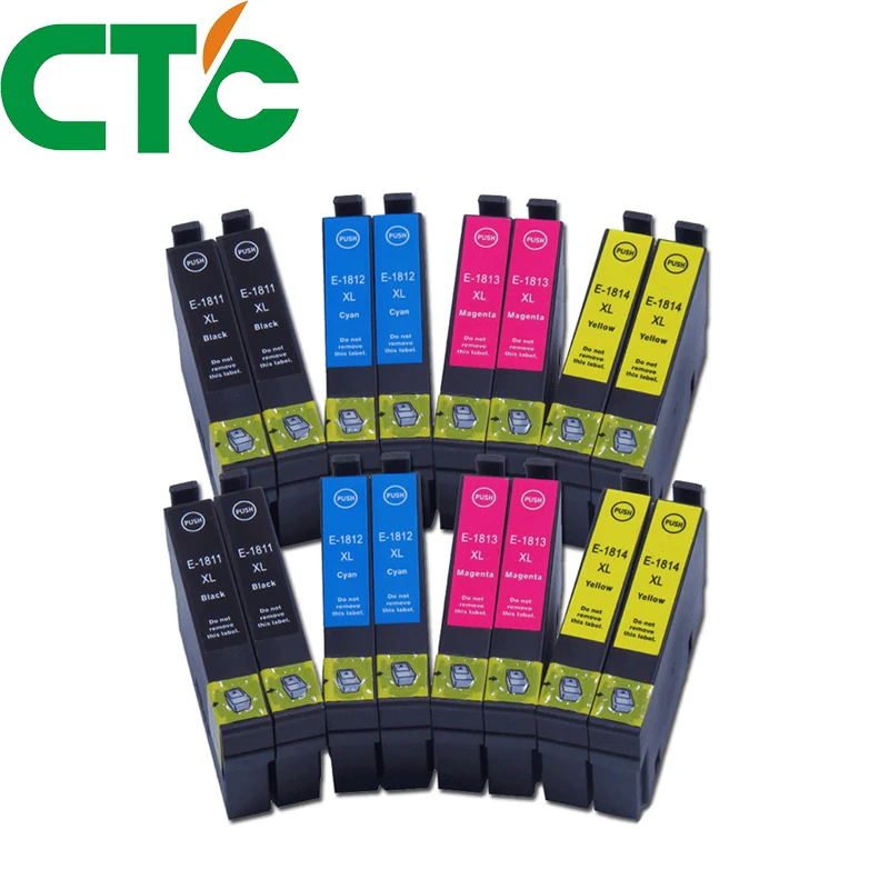 

16 Pack 18xl T1811 Ink Cartridge Compatible for INK Expression Home XP-30 XP-102 XP-202 XP-205 XP-302 XP-305 XP-402 XP-405