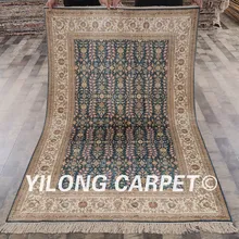 Yilong 4'x6' традиционные персидский ковер ручной работы синий Vantage изящных Тебризе ковры(YHW434B4x6