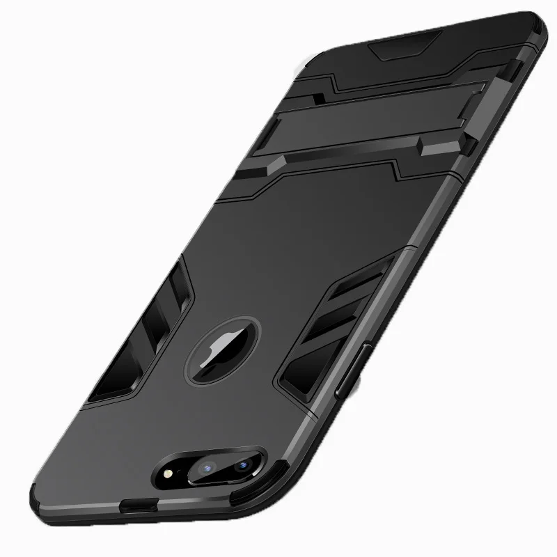 

Armor phone case with kickstand silicone plain protect shell and cover holder vogue for iphone x 7 8 plus 6s 6splus 6plus 5s SE