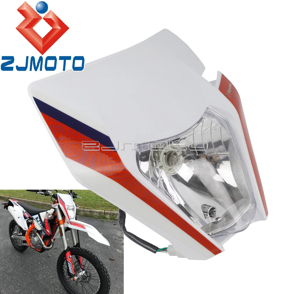 Белый Dirt Pit Bike Enduro Emark наклейка на фары маска фару для KTM XCW XC EXC XCF шесть дней 250 300 350