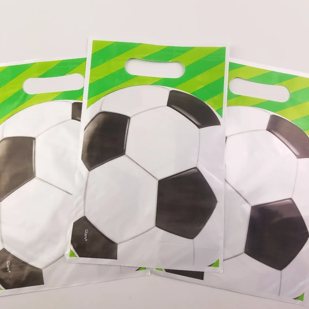 10 шт./лот одноразовые пластиковые футбольные темы подарочные сумки для Кубка мира Детские вечерние украшения на день рождения