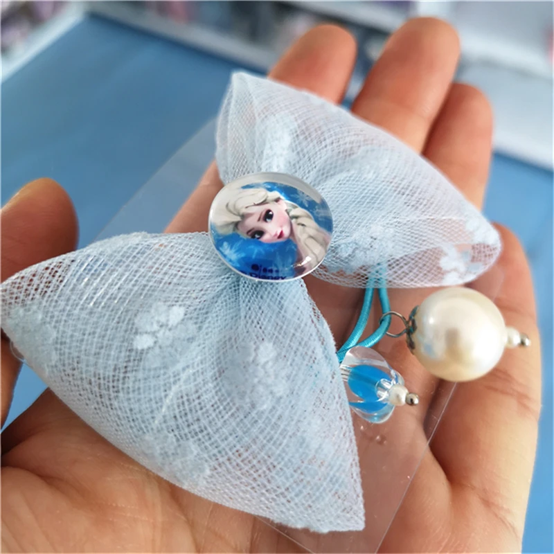Резинки для волос Disney Frozen cartoon с бантом куклы аксессуары заколки головы Эльзы