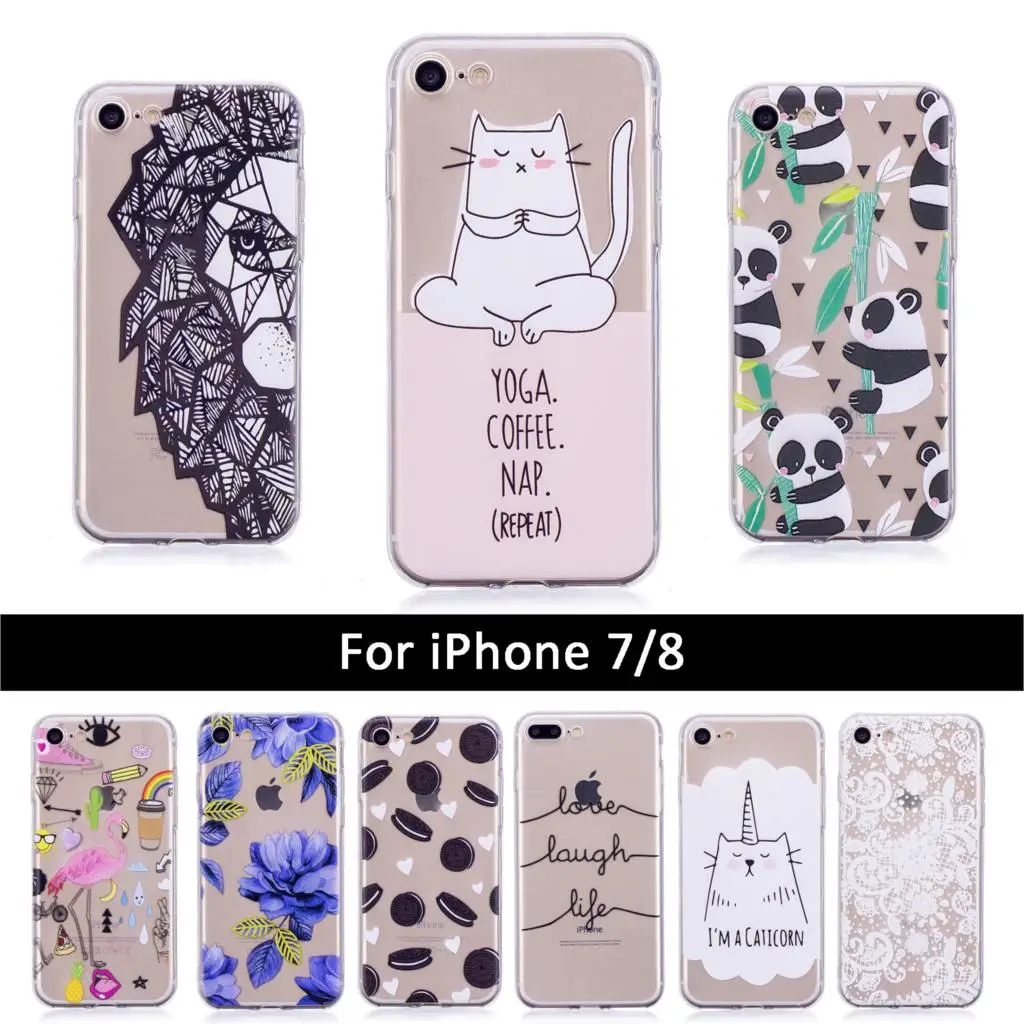 Luxury Case For Apple iPhone 7 8 Mobile Phone Shells iPhone7 Cartoon Soft TPU Silicone Funda iPhone8 Protective Cases |