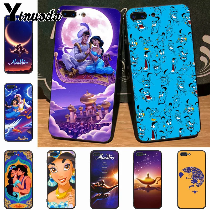 Yinuoda Aladdin and Jasmine cartoon Adorable Colored Drawing Phone Case for Apple iPhone 8 7 6 6S Plus X 5 5S SE 5C case Cover