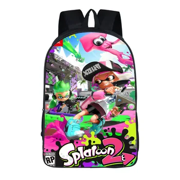 

16 Inch Splatoon 2 Backpacks For Teenagers Casual Kids Travel Shoulder Bags Splatoon Bags For Children School Bag