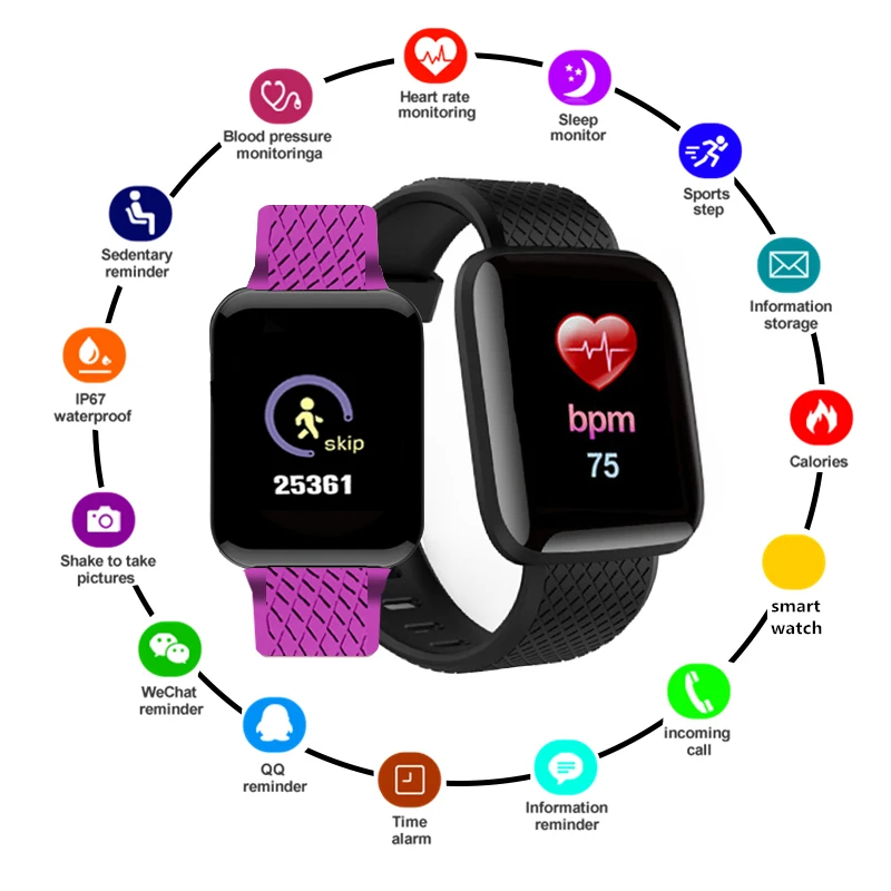 

YUEDAER OLED Smartwatch D13 Smart Watch Men Sport Heart Rate Tracker Fitness Bracelet Women Watchs For iOS Android Smartband