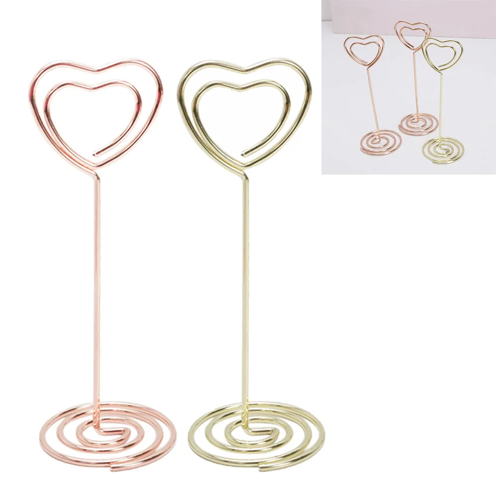 

12Pcs/lot Place Card Holder Table Birthday Wedding Party Home Office DEcoration Favor Clips Supplies Gold/Rose Gold Heart