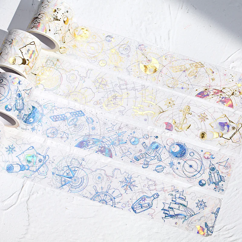 

1.8-5cm*3m Kawaii Cute Crystal Planet Gold Washi Tape Stickers Scrapbooking Masking Tape School Supplies Bullet Journal sl1570