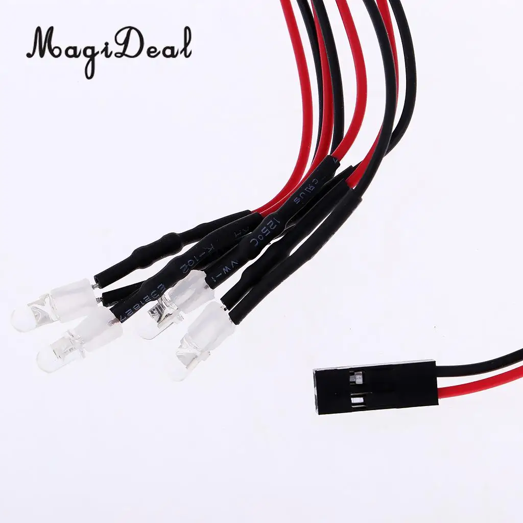 4x LED Headlight Taillight for WPL 1/16 RC Car Pick-up Truck DIY Accessories