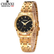 Top Marca de Moda de Lujo CHENXI Relojes de Las Mujeres Reloj de Pulsera de Cuarzo Ocasional Impermeable Mujer Reloj de Oro Reloj Para Femenino