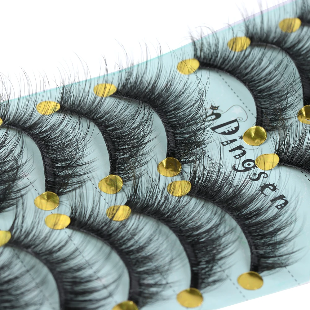 

10 Pairs Natural Long False Eyelashes 3D Faux Mink Hair False Eyelashes Handmade Lashes Extensions Cross