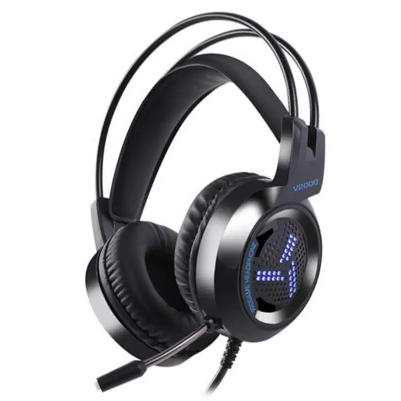 V2000 3.5mm/USB Wired RGB Lighting Gaming Music Audio Headphone with Mic Ergonomic Design for Desktop Laptops/PS4/XboxONE - Цвет: Красный