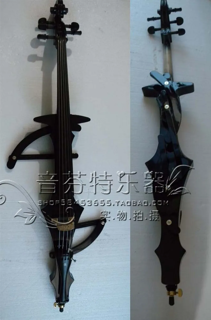 

5 string quality cello electronic cello black wood ebony Full Size 4/4 Electric Silent Cello Pickup+Bag+Case+4/4 Cello Bow+