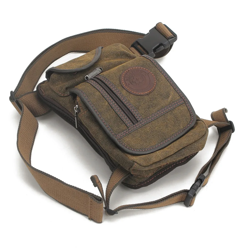 Для мужчин холст военные Путешествия Мотоцикл Crossbody хип пояс бум поясная сумка