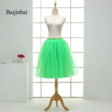 Baijinbai Новое поступление зеленый Для женщин весенние юбки эластичный пояс пышные короткие Милое платье для девочек Лидер продаж дешевые Нижняя юбка