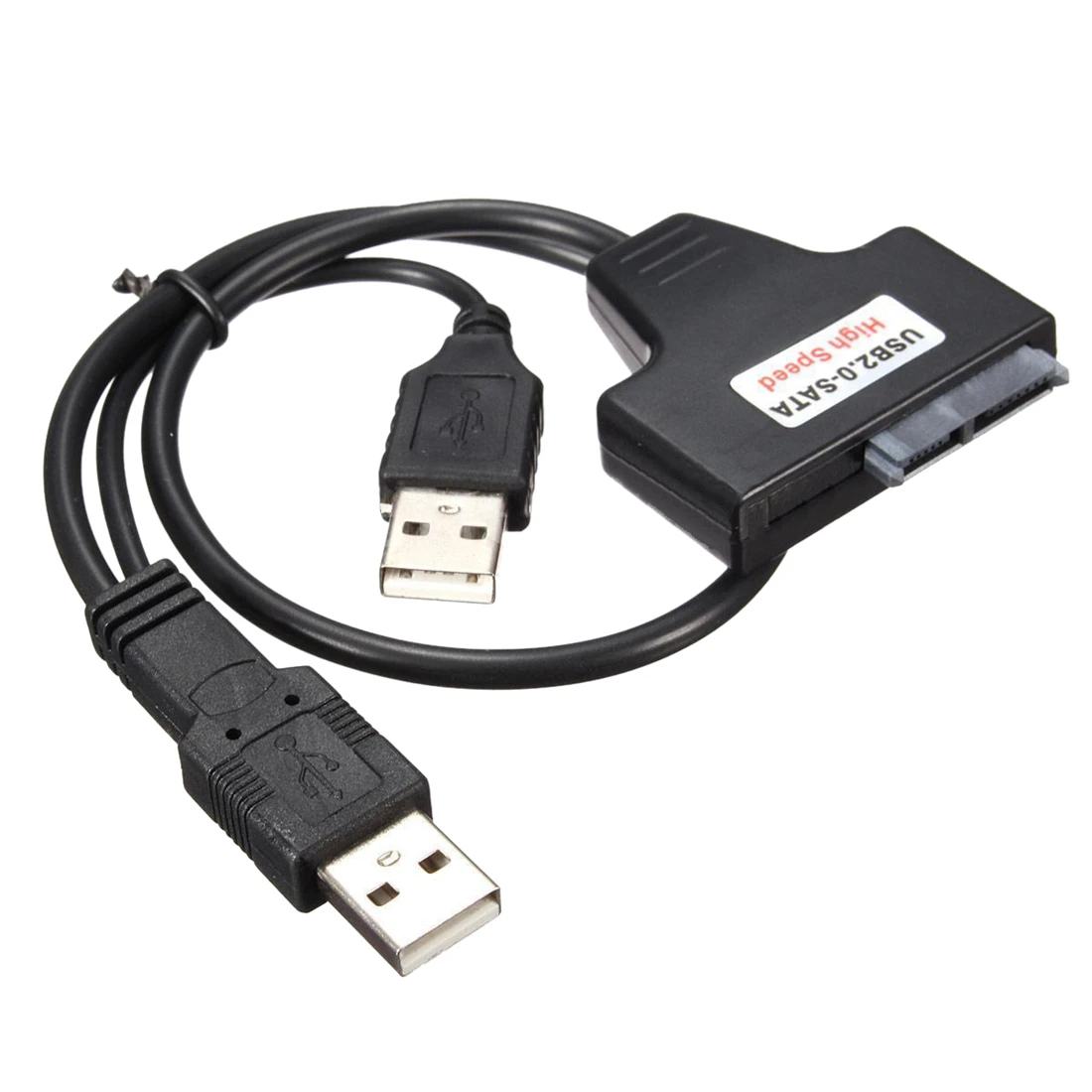 Dual USB 2.0 to SATA 7+6 13pin CD DVD Drive Hard Disks Adapter