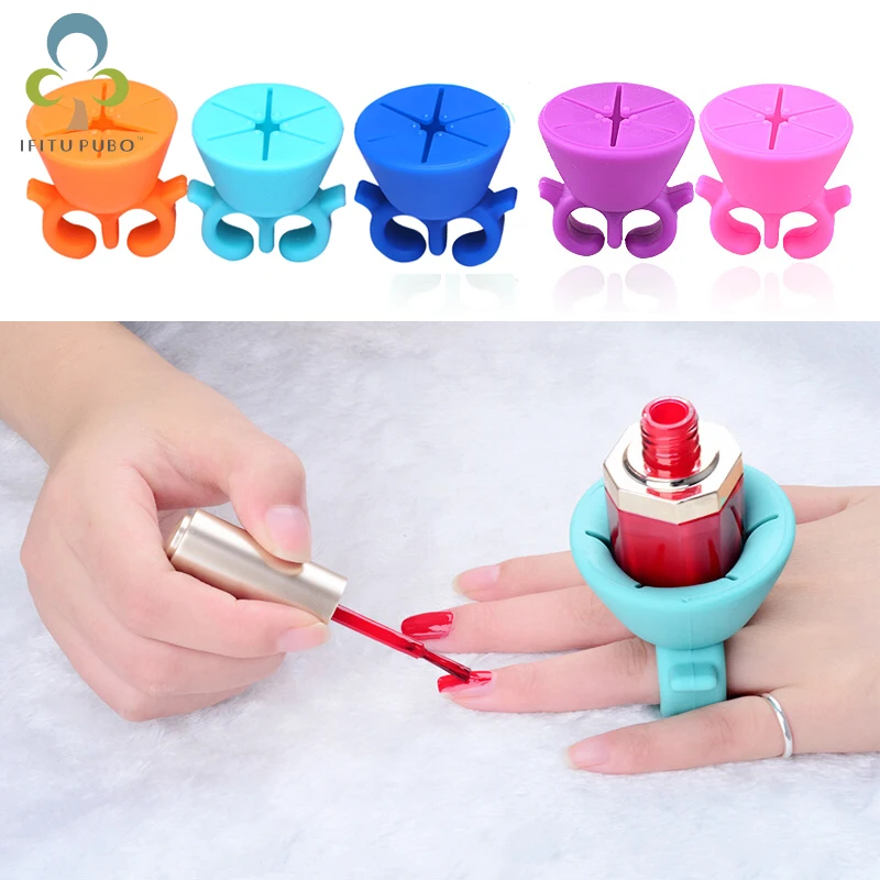 Silicone Nail Art Stand Nail Art Finger Ring Wearable Flexible Nail