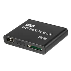 Мини Полный 1080 p HD медиаплеер MPEG MKV/H.264/HDMI AV USB + пульт с поддержкой MKV/RM-SD/USB/SDHC/MMC HDD-HDMI