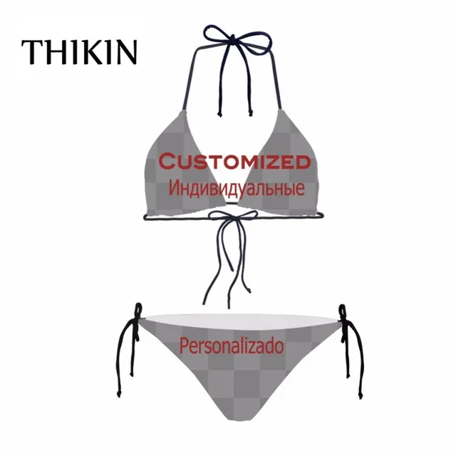 Customized Бренд THIKIN, комплект бикини, купальный костюм, банан с фруктовым принтом, одежда для плавания, женский купальный костюм для женщин, купальный костюм, Бразильский бикини пуш-ап - Цвет: Customized