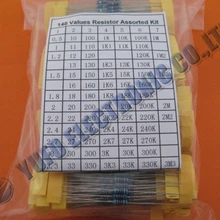 Один лот 1% 1/4W металлический пленочный комплект резисторов в ассортименте 148 значение в общей сложности 3700 шт. 25 шт. каждой партии