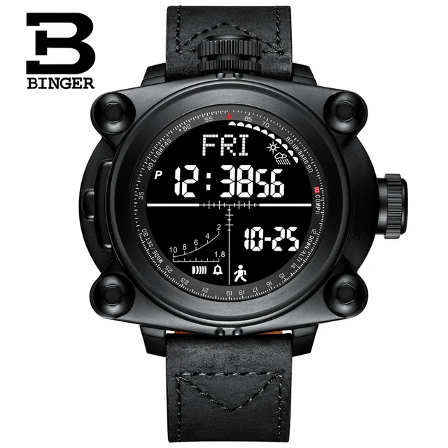 Smart Men Watches BINGER Outdoor Sport Digital Wristwatches Step Counting /Altitude/Pressure/Weather/Compass/Temperature MS3001 1