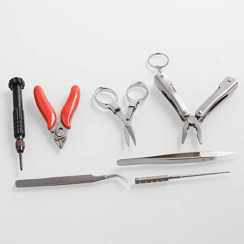 

Original THC ThunderHead Creations Tauren Pro Screwdriver + Pliers + Scissors + Tweezers + Coiling Jig Tool Kit for Vape RDA