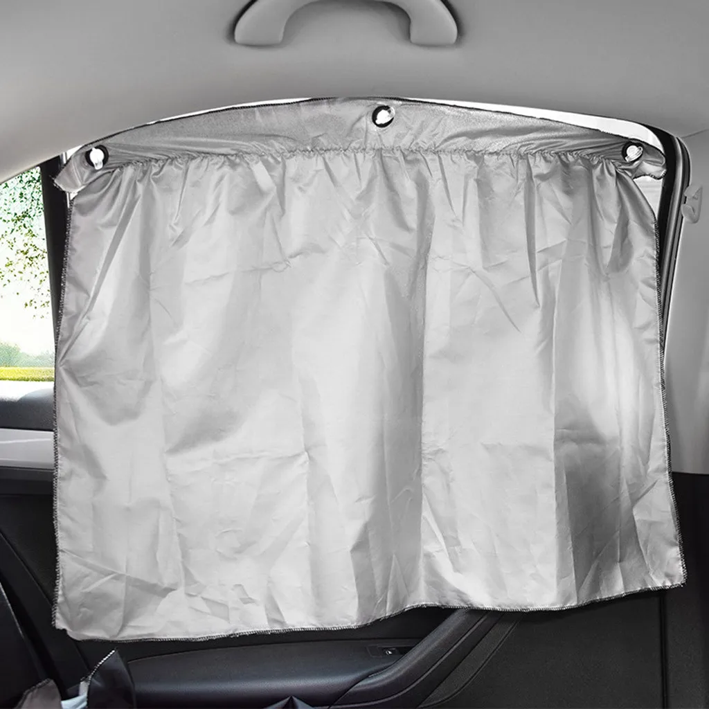 

70x52cm Folding Taffeta Car Side Window Sunshade Curtains Auto Windows Sun Visor Blinds Cover Black Window Film
