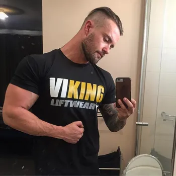 

Men Casual Fashion Print T-shirt Gyms Fitness Bodybuilding Workout Cotton t shirt New Male Tee Tops Sports Clothing Size XXXL