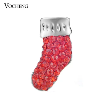 

10PCS/Lot Vocheng Snap Charms Christmas Gift Crystal 18mm Christmas Stockings Vn-725*10