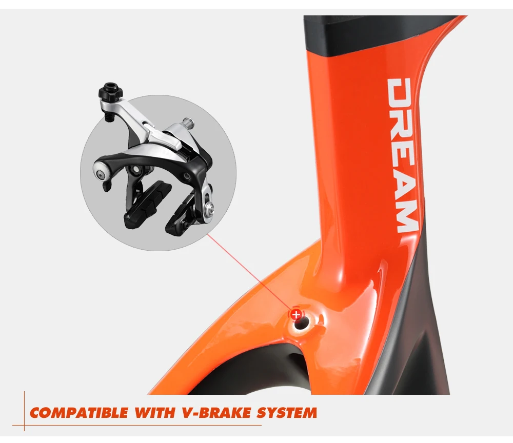Flash Deal OG-EVKIN CF-024-OR Carbon Road Frame Di2&Mechanical Carbon Frame Bicycle Road Bike Frame Racing Bike Frame Fork+Seatpost+Headset 7