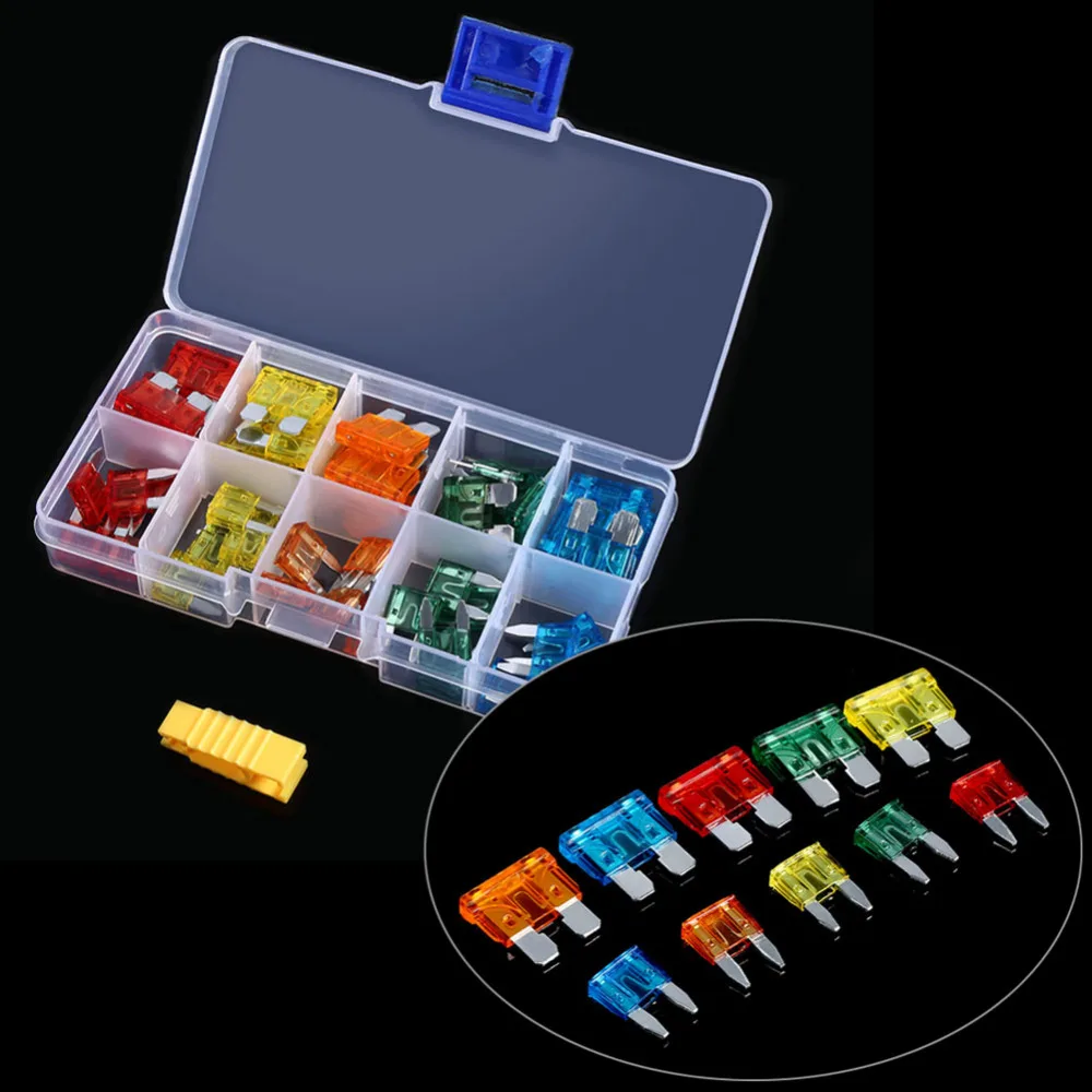 

Car-Styling 50pcs Assortment 5A 10A 15A 20A 30A Car Blade Fuse With Clip Auto Standard Mini Fuse Boat Motorcycle Fuse