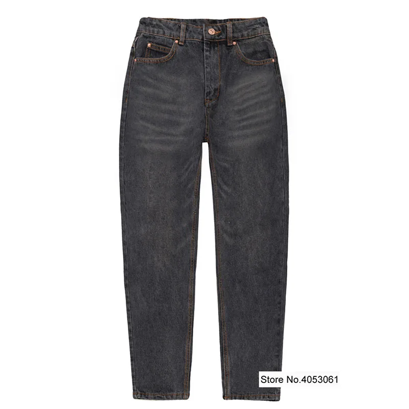 Bopstyle Newest Boyfriend Style High Waist Denim Jeans- Fall/Winter New Women/Ladies Dark Grey Denim Long Pants/Trousers