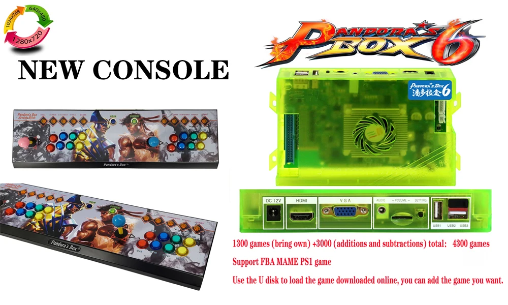 Аркадная игра diy части комплект Pandora Box 6 с 1300 игр аркадная консоль Запчасти для игровых автоматов для двух игроков