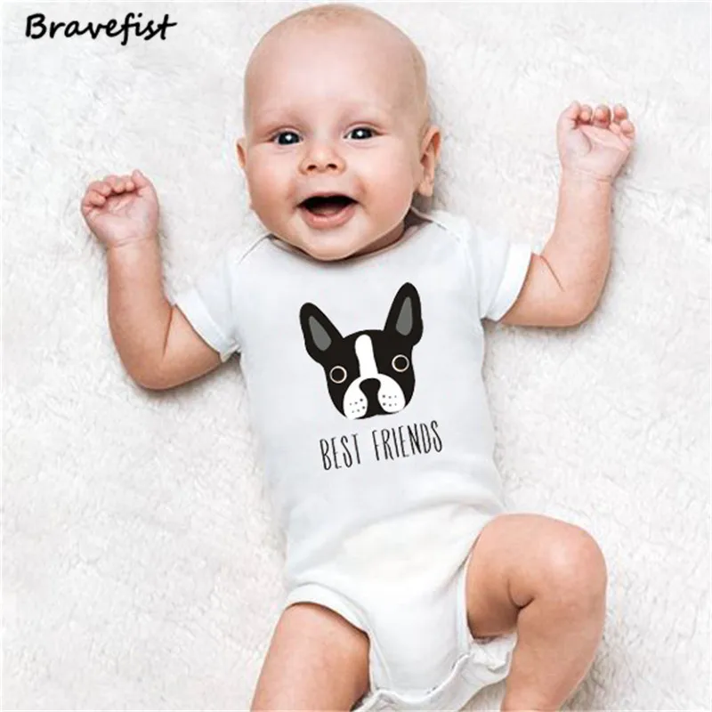 Лучший friengs собаки для новорожденных боди летняя детская одежда 0-24Months одежда для детей с коротким рукавом для младенцев комбинезоны комбинезон