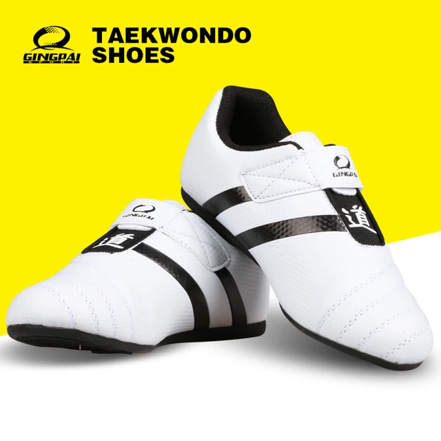 US $17.86 Standard Taekwondo Shoes men white leather sport Shoes Training Sneaker Fitness Body Building Adult