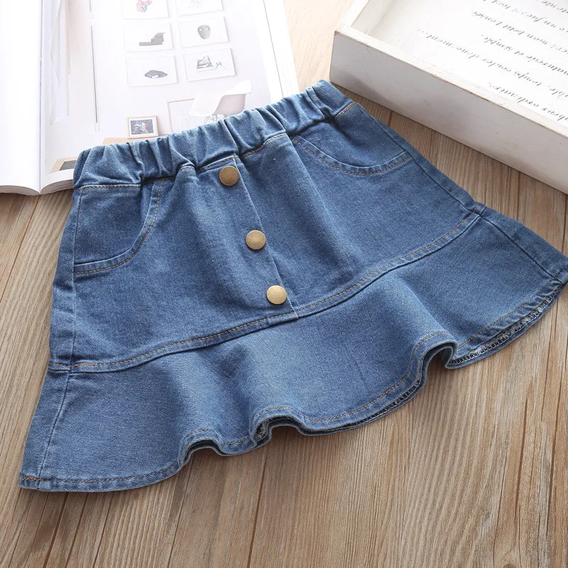 

New Girls Summer Denim Skirts Short Cotton Soft Jeans For Baby Girls Party Spring Mini Skirt Children Kids Fashion Clothing Wear