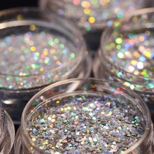 0,2 мм-0,8 мм блестки для ногтей порошок Лазерная голографическая Серебро Золото Сделай Сам голографический тонкий Блестящий маникюр Дизайн ногтей Пудра пыль Декор