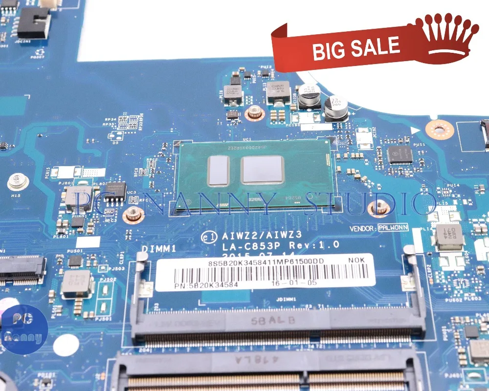 Pcnanny 5b20k34584 Aiwz2 Aiwz3 La C853p For Lenovo 500 15isk Laptop Motherboard Sr2ez I7 6500u Tested Laptop Motherboard Aliexpress