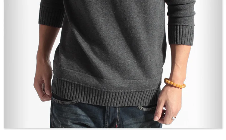 Свитер мужской Повседневный v-образный вырез простой пуловер брендовый Мужской приталенный поддельный из двух частей брендовый свитер вязаный Топ пальто XXL