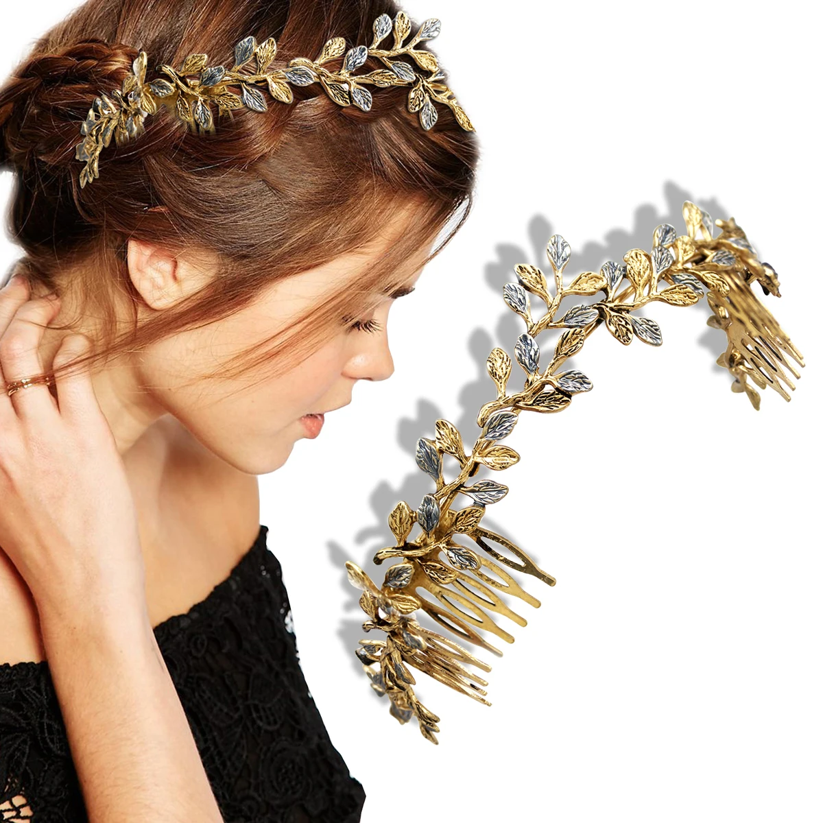

Roman Bride 3D Butterfly Wreath Garland Hair Head Clip Pin Comb Crown Dress Alice Band Bridal Bride Wedding Jewelry